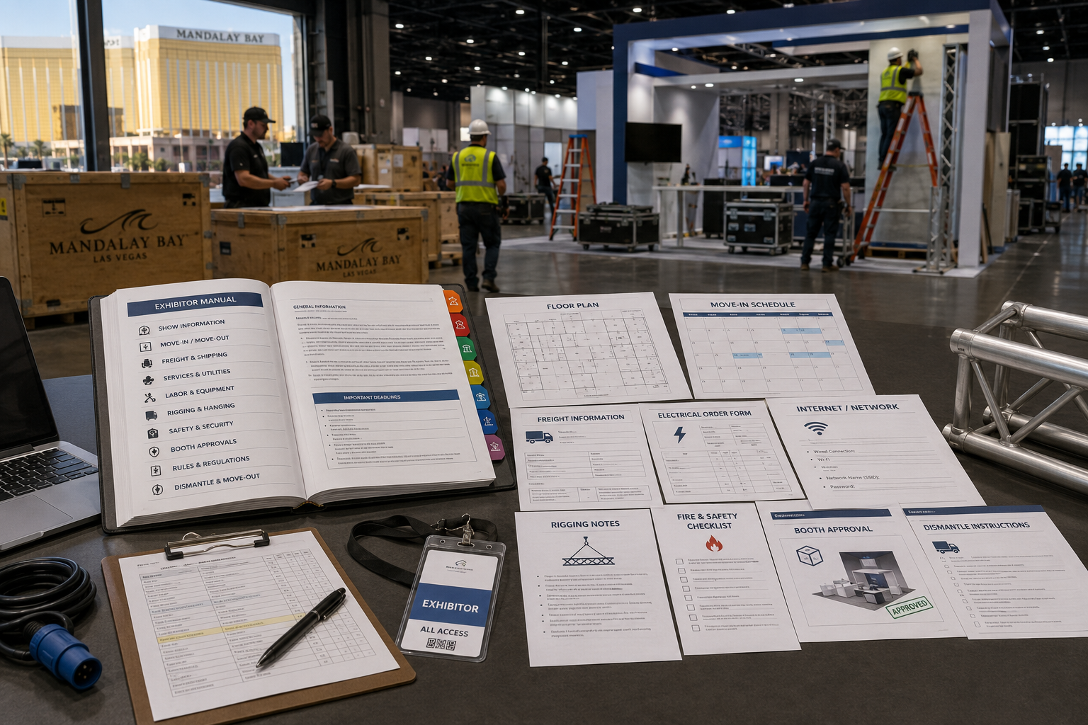 Mandalay Bay trade show booth setup exhibitor manual checklist